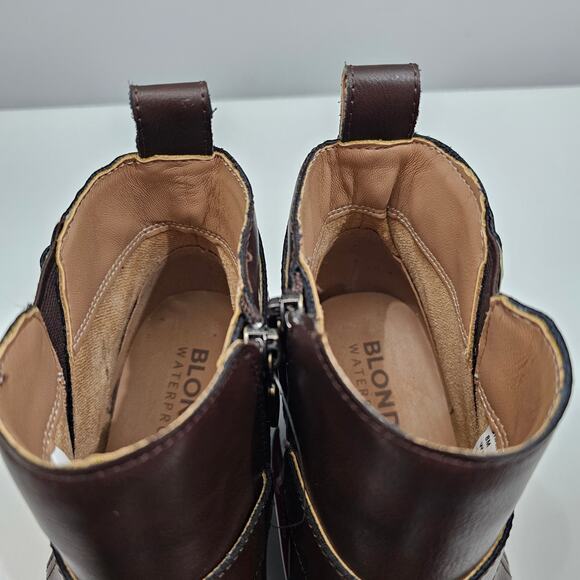 NEW Blondo Shantel Ankle Bootie Womens 8 Brown Leather Waterproof Moto Western - Picture 9 of 14